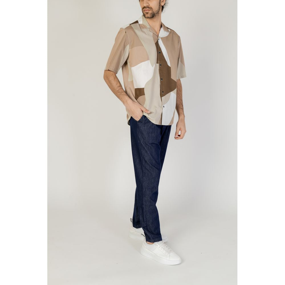 Only & Sons brown cotton short-sleeved shirt